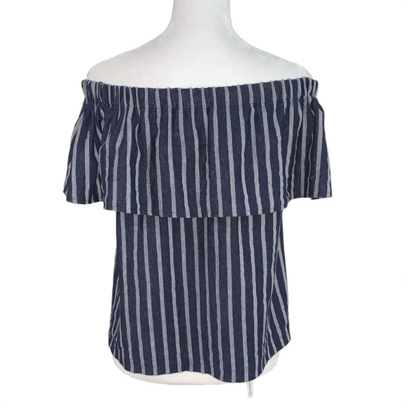 Banana Republic Women’s Stripe Off The Shoulders Top Size XS - Picture 5 of 6